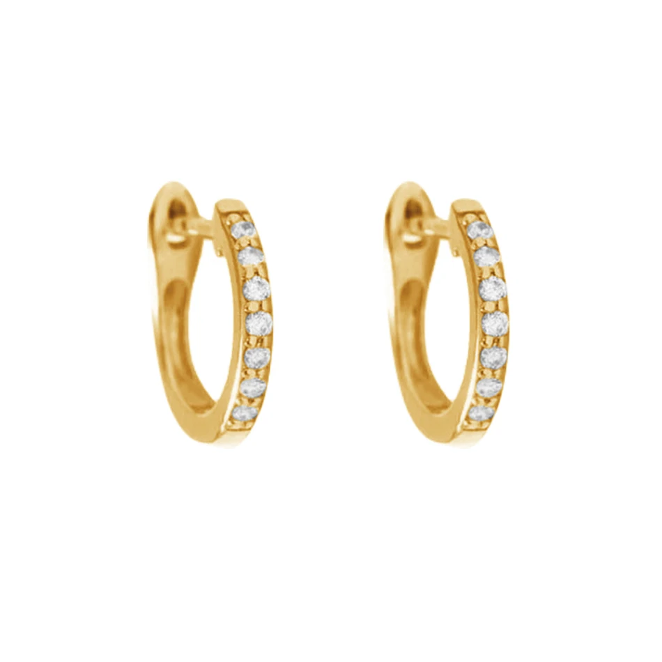 

oem jewelry manufacturers trendy 925 sterling silver gold plated simple style diamonds line mini hoop earrings for women party