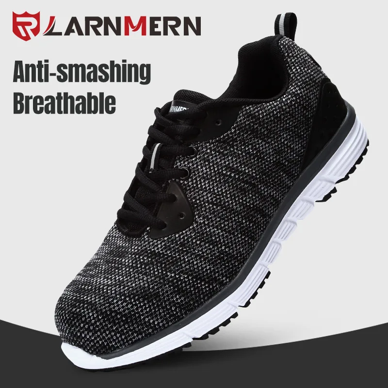 

LARNMERN Lightweight Anti-Static Men Safety Shoes Steel Toe Work Shoes Men Anti-smashing Construction Sneaker With Reflective