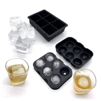 

BPA Free Large Square And Sphere Set of 2 Ice Cube Trays Silicone Combo Mold