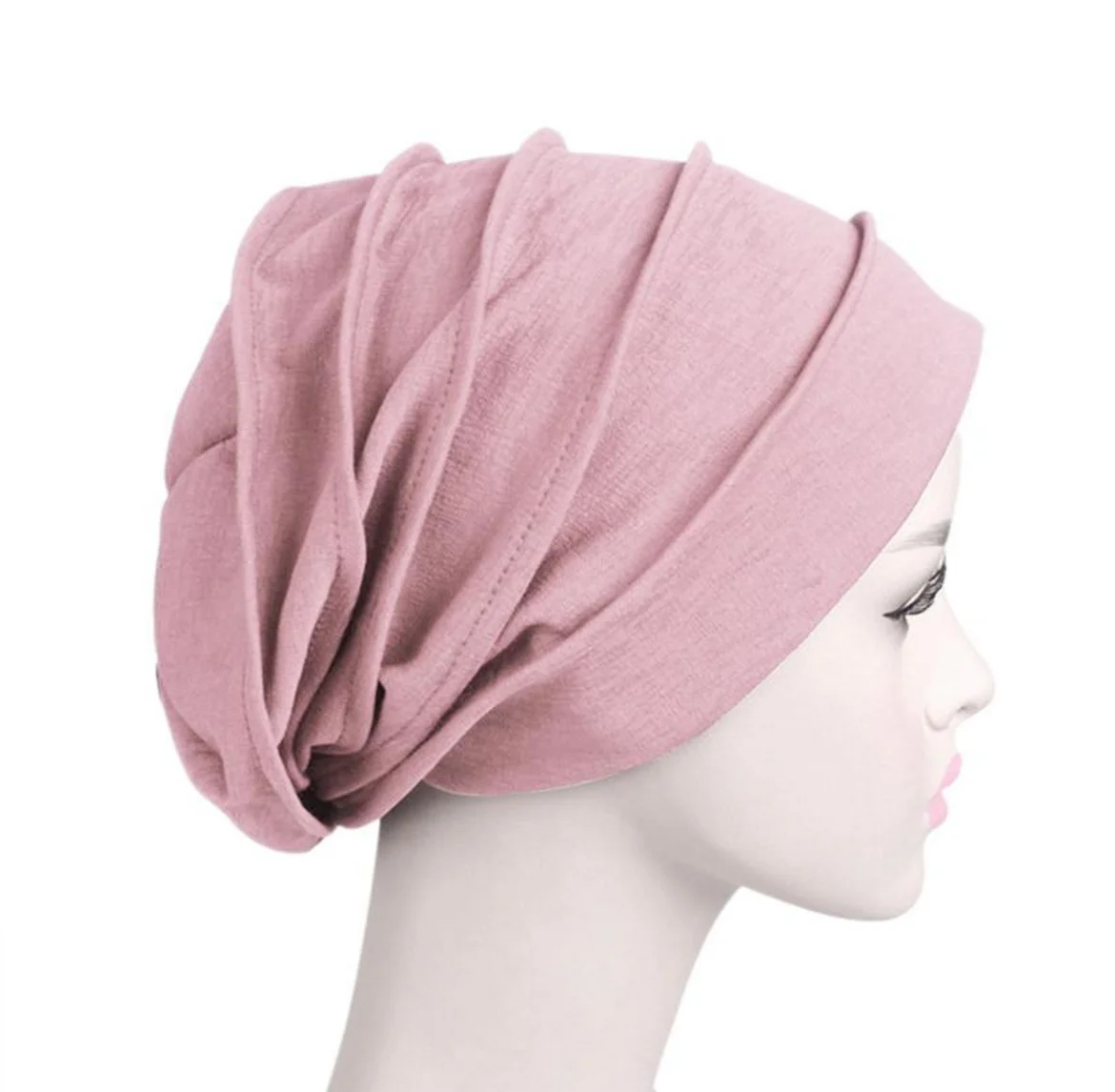 

Wide Side Elastic Nightcap Cotton Hair Care Chemotherapy Sleeping Hat Head Warp Headscarf Sleep For Women