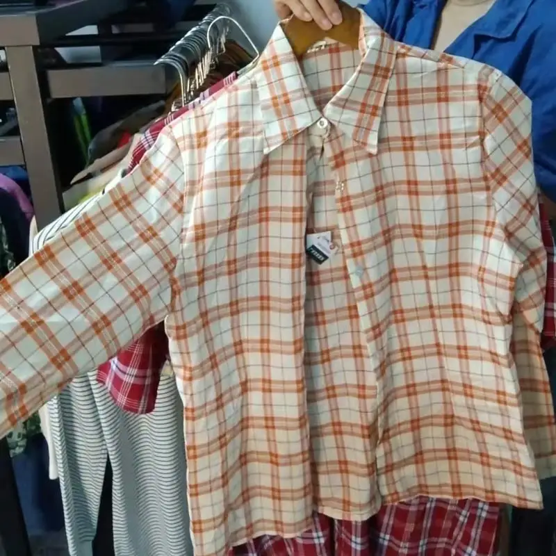 

Used Summer Clothes Bales plaid striped shirt flannel Second Hand Used Clothing, Mixed color