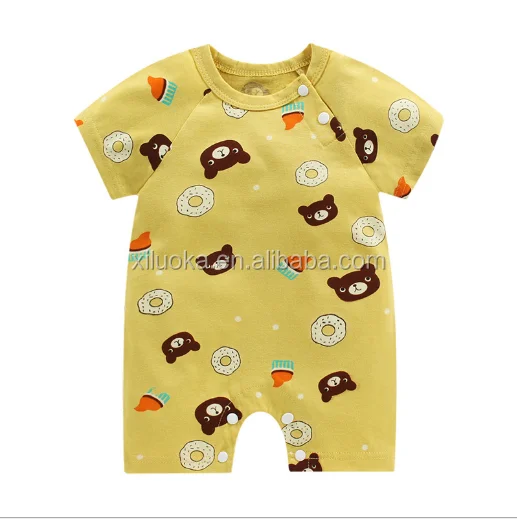 

Summer Boutique Hot Sale Suit Baby Clothes Cartoon Pattern Set Short Sleeve Baby Romper, Picture