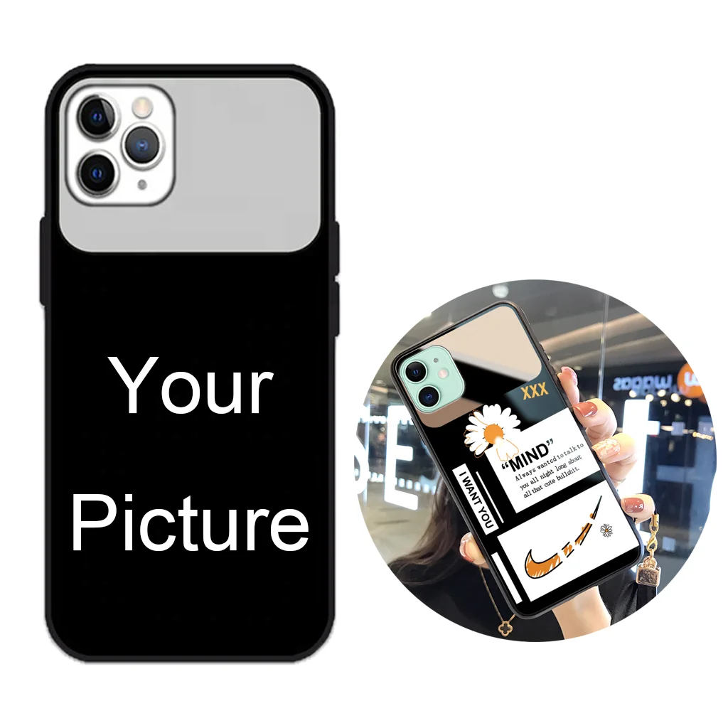 

Zhike for Funda iPhone Coque Girl Women Blank 2d Logo Custom Print Tempered Glass Mirror 12 Pro Luxury iPhone 2021 iPhone Case