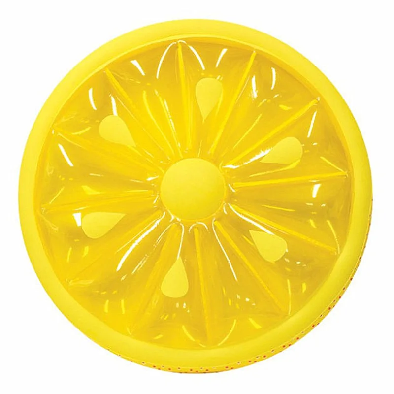 

Lemon Shape Shiny Swim Water Party Toy High Quality PVC Inflatable Swim Ring Float, Yellow