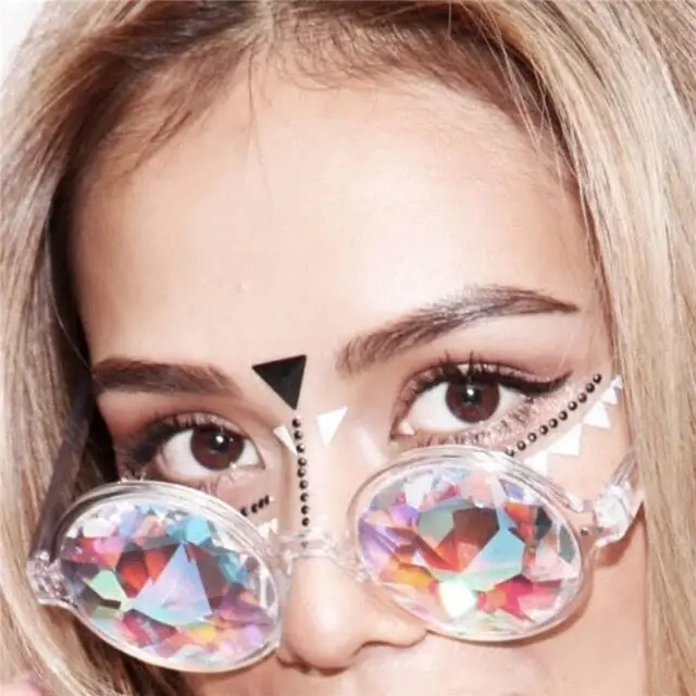 

Fashion Round Plastic Diamond Cut Surface Bling Sunglasses, Mix color