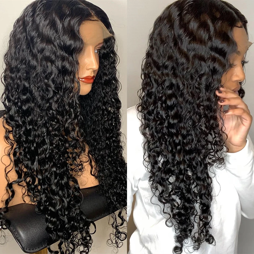 

Addictive 360 HD Transparent Lace Frontal Wig Curly Pre Plucked Lace Front Human Hair Wigs For Black Women Deep Wave Remy