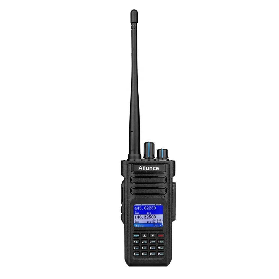 

Ailunce HD1 Ham Radio 15KM Long Talk DMR Two way Radio IP67 Waterproof Police Transceiver GPS walkie talkie, Black,