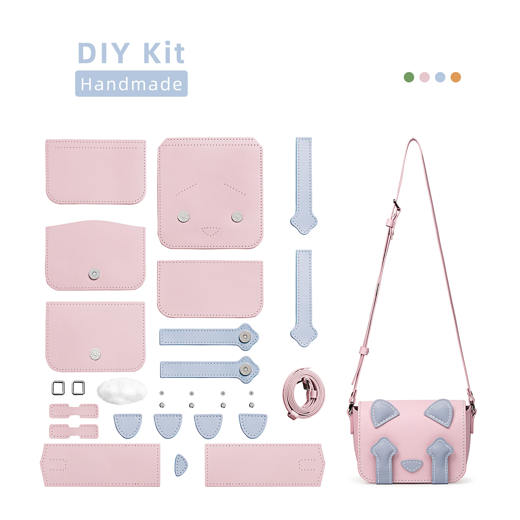 

Cute shoulder bag custom kitten handmade crossbody bag diy bag kit shopping daily use