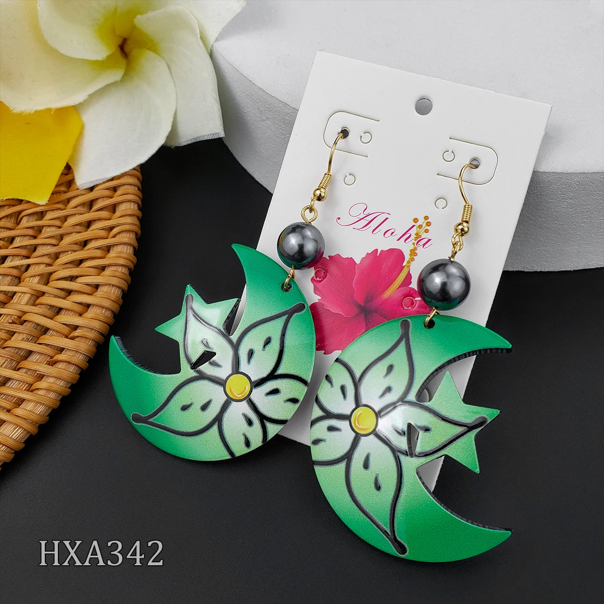 

Hot sale fashion hawaiian earrings acrylic earrings for women