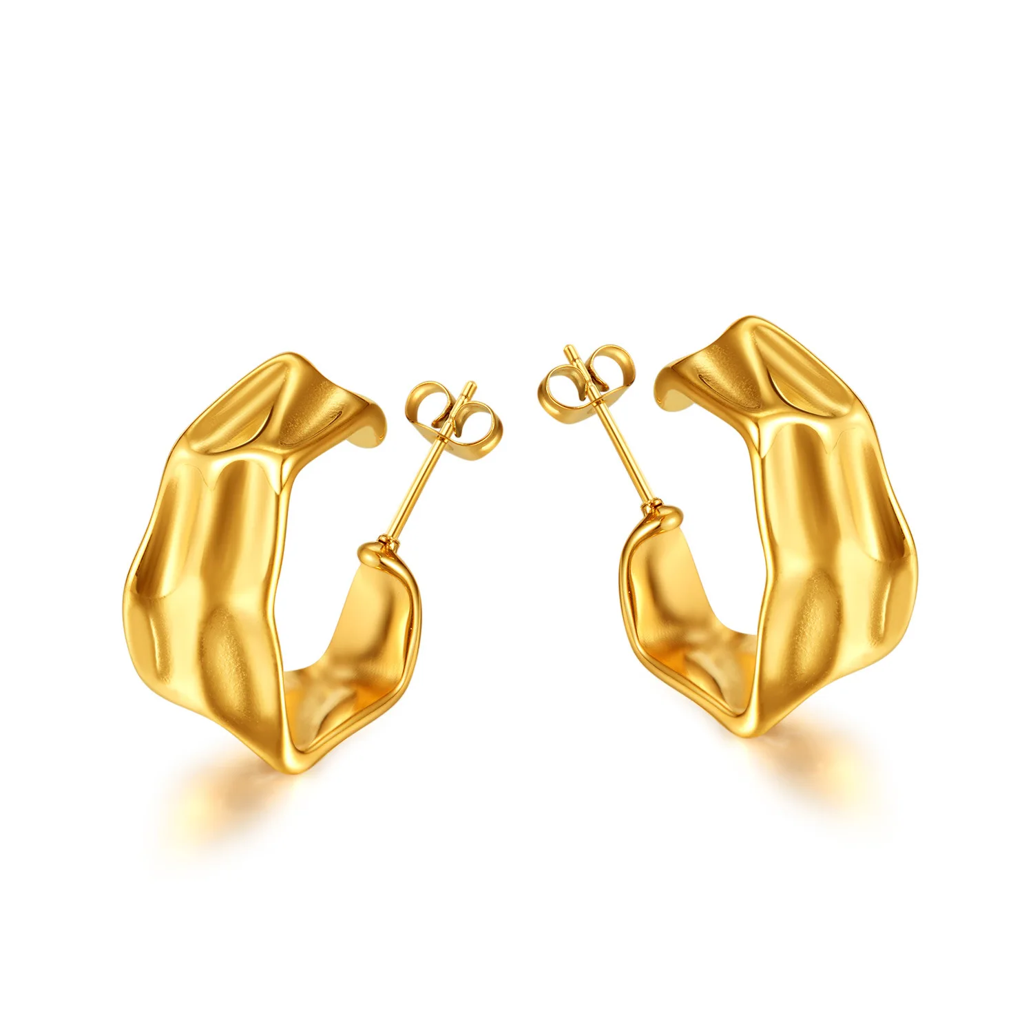 

fine jewelry earrings Gold Plated Jewelry Accessories Popular earrings women Stud Large Stainless Steel earring Hoop