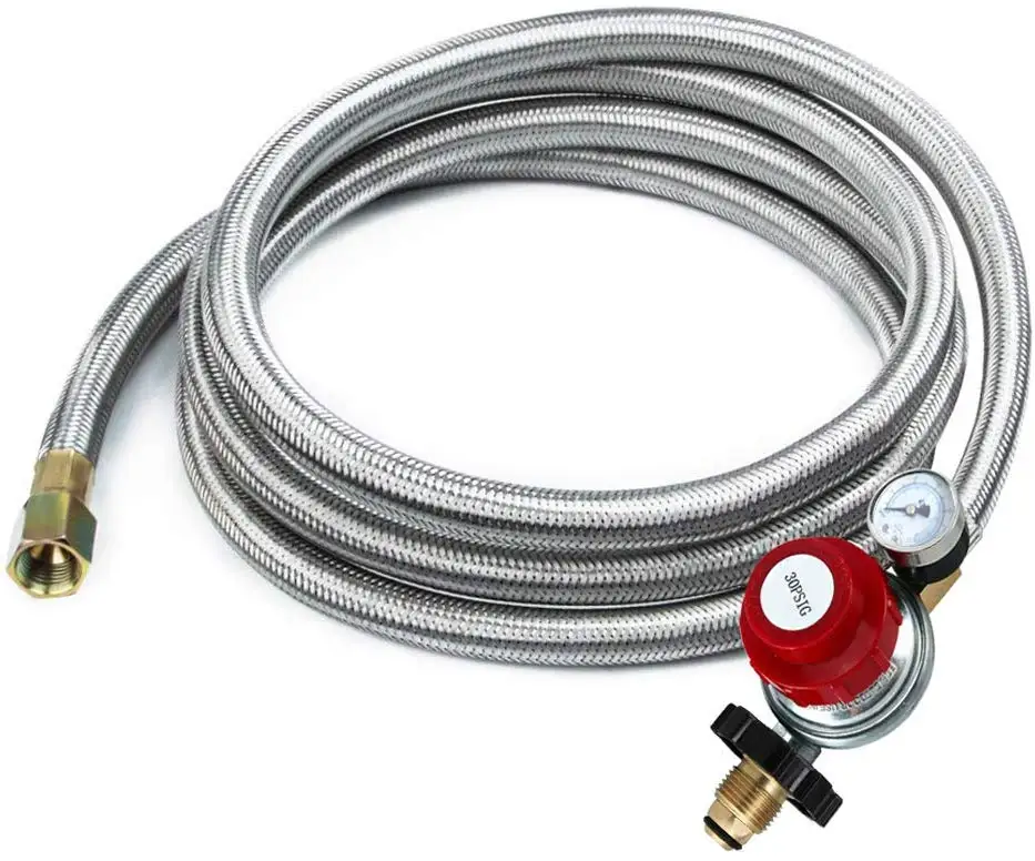 
4ft high pressure propane 20PSI adjustable regulator with QCC type hose 