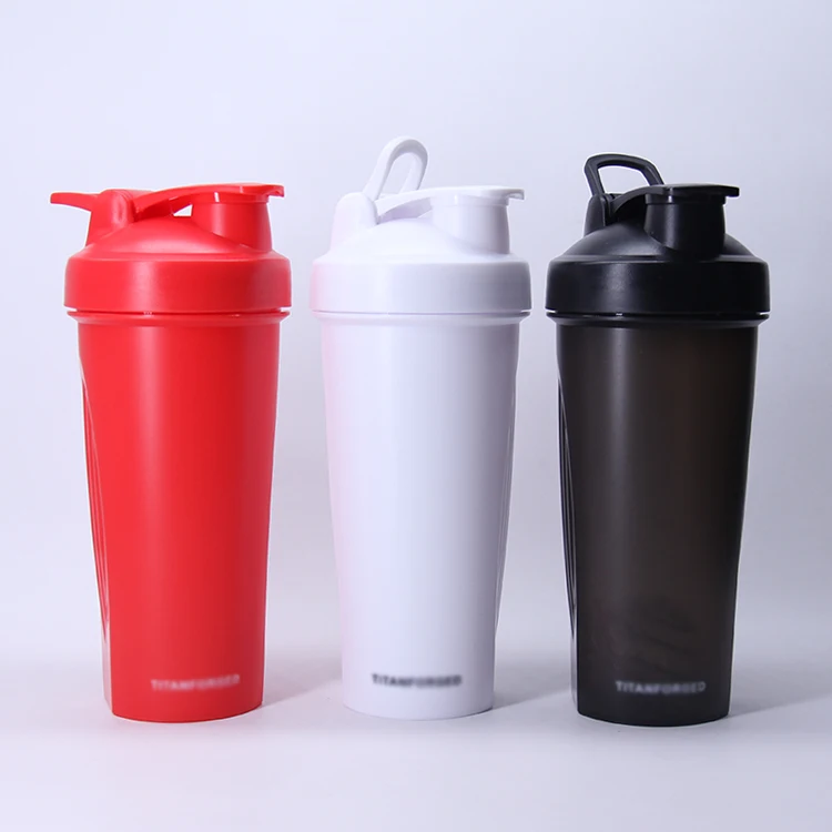 

Gym Protein Plastic Shaker Water Bottle For Sports, Black, red, and customized color