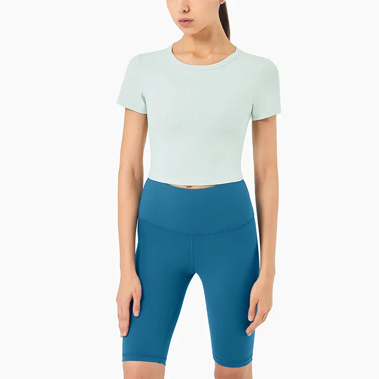 

Gym Running Activewear Workout Women Top Sport Fitness Yoga Short Sleeve T Shirt