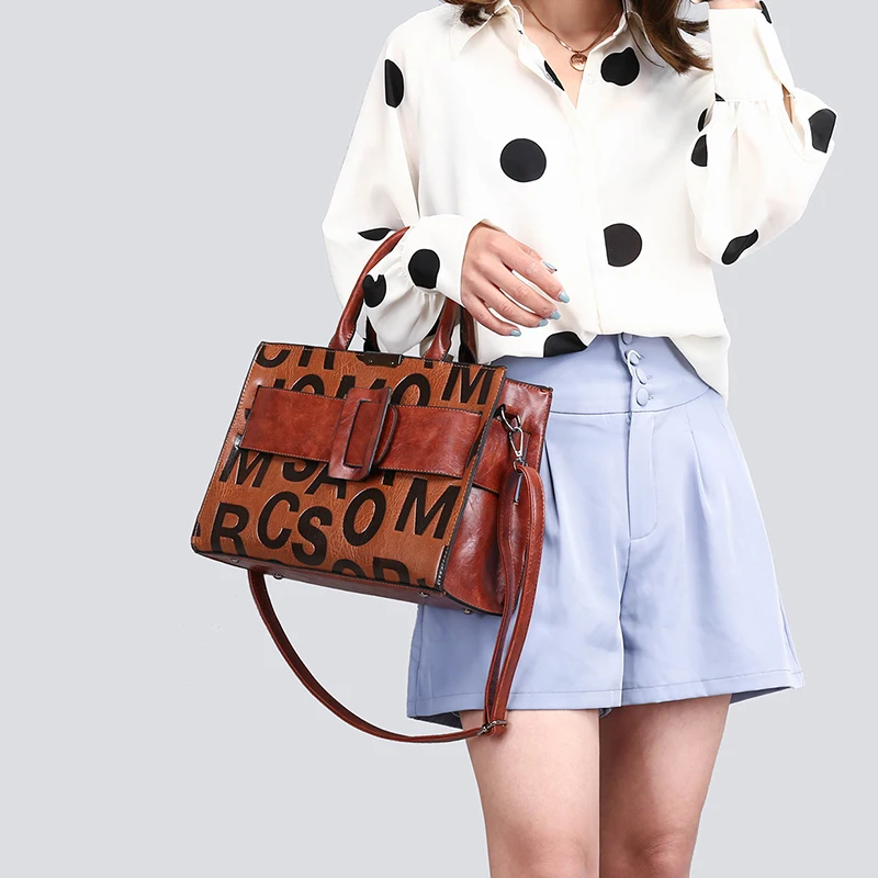 

Classic models hot sale PU leather large-capacity ladies handbags women bags with shoulder strap, Dark brown/yellow brown/red/black