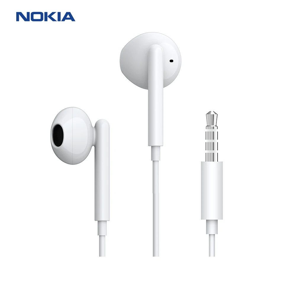 

Nokia Original E2101A Earphones Wired 3.5mm Stereo Music Headset Wired Gaming Earphone With Mic Gamer Volume In-line Control, Black, white