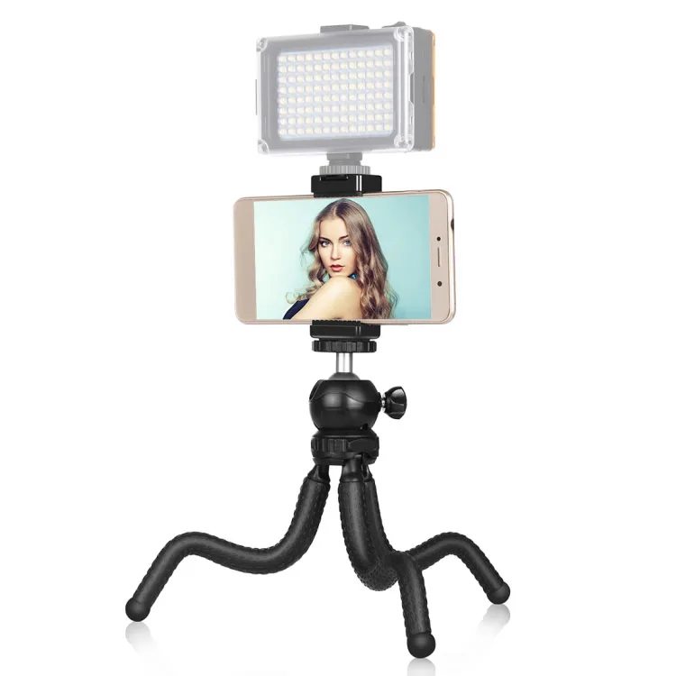 

PULUZ Professional Video Camera Tripod Stand with Ball Head & Phone Clamp + Tripod Mount Adapter & Long Screw
