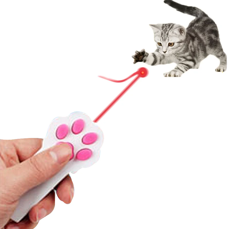 Paw Style Electronic Pet Cat Catch Toys Interactive Cat Toys LED Light Pointer Exercise Chaser Toy Cat Scratching Training Tool