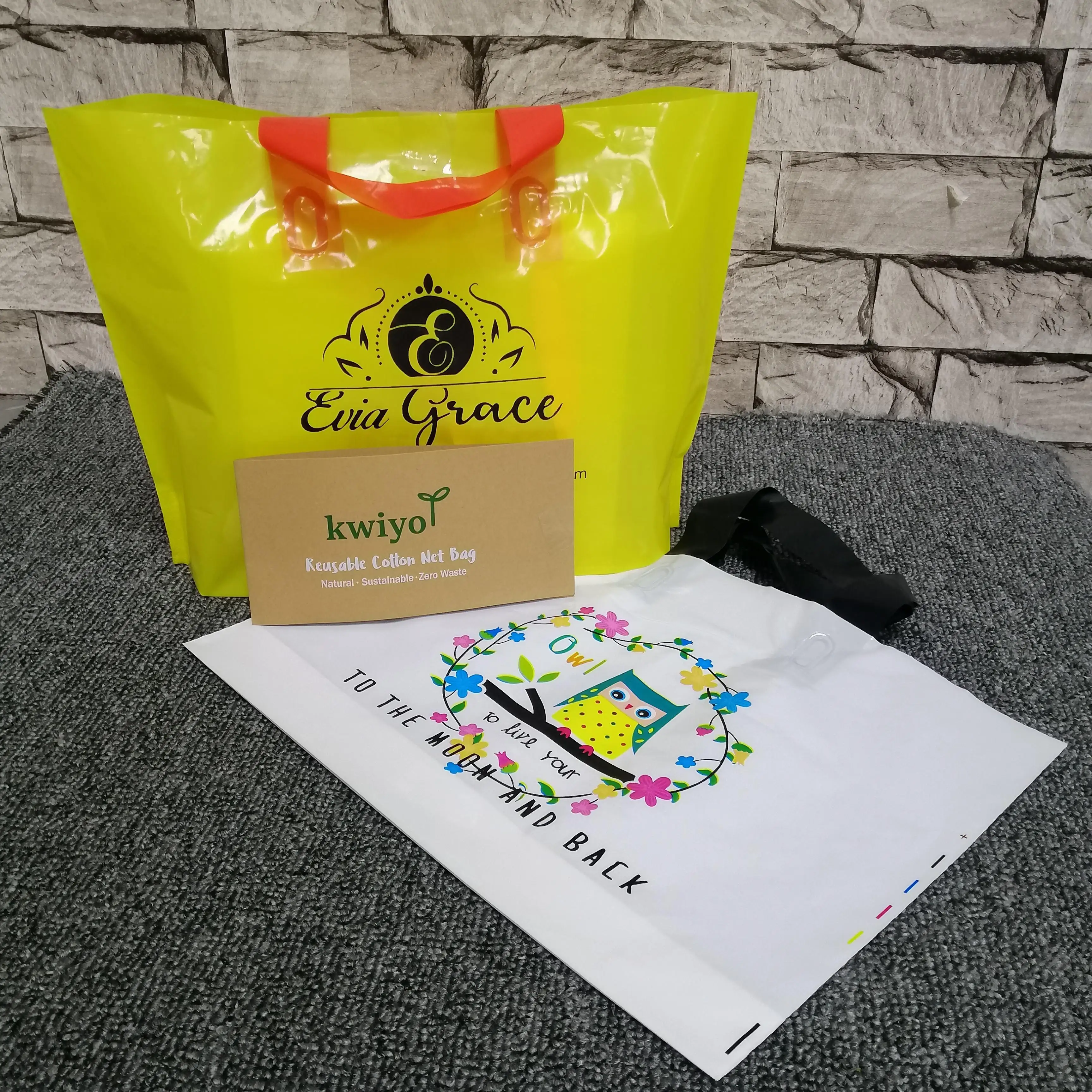 Plastic Biodegradable Gift Bags Large Merchandise Bags Retail Shopping Bags With Handles Buy