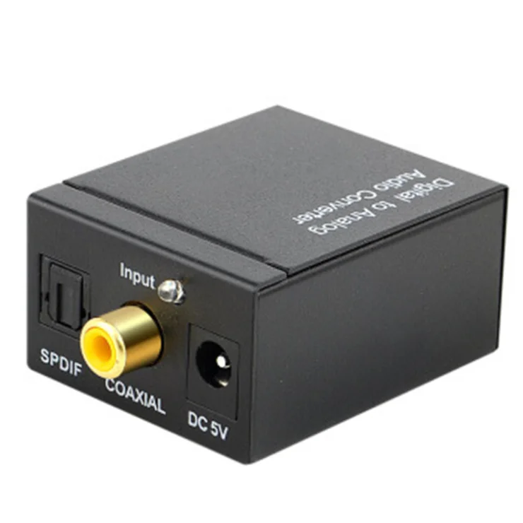 

192Khz Digital to Analog Converter DAC Digital SPDIF Optical to Analog L/R RCA Converter Toslink Optical to 3.5mm Jack, Black