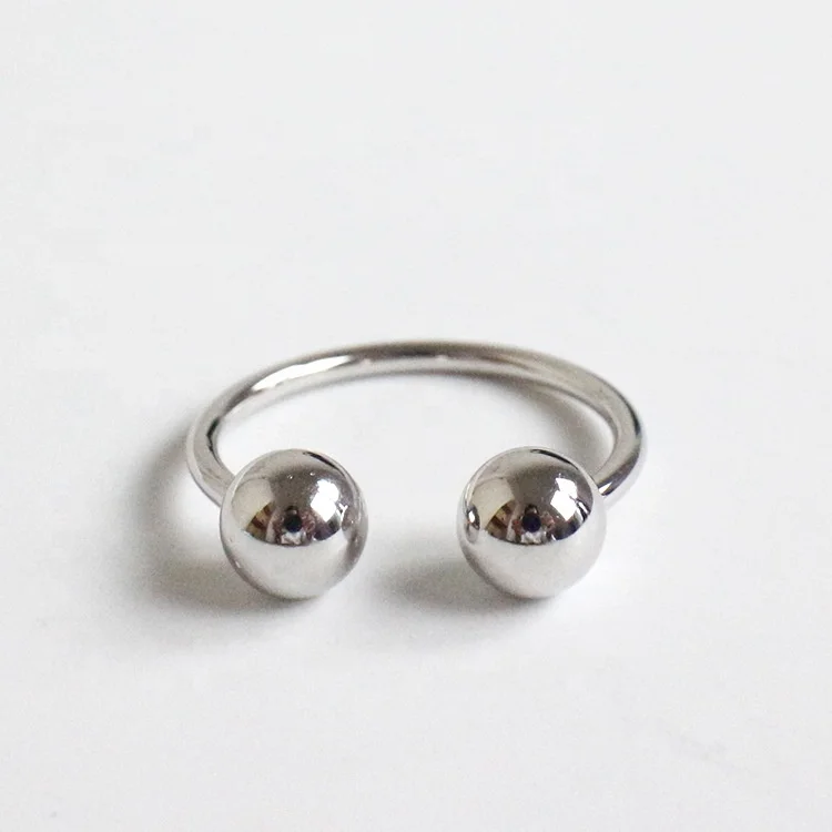 

NewSR165 double balls opening 925 simple fashion rings