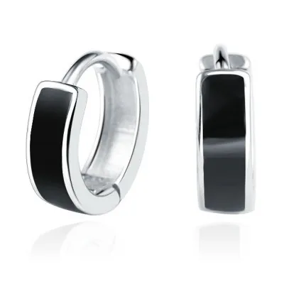 

Hypoallergenic Black Small Hoop Earrings for Women Men
