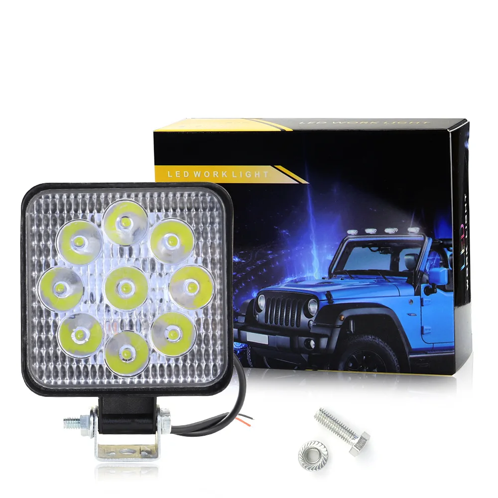 

Car LED Work Light Mini Square 9 Lights 27W Auxiliary Light Off-road Modified Headlight Spotlight Headlight