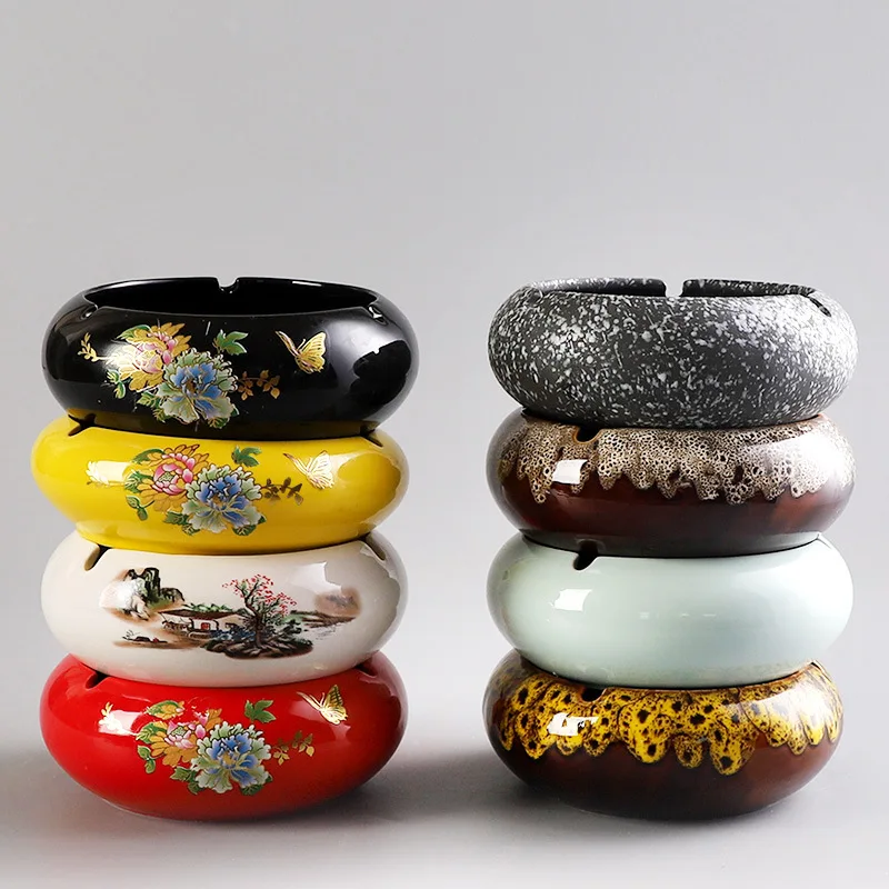 

Mfashion Retro Chinese style large ashtray ceramic ashtray home living room office ash tray customize, Mixed