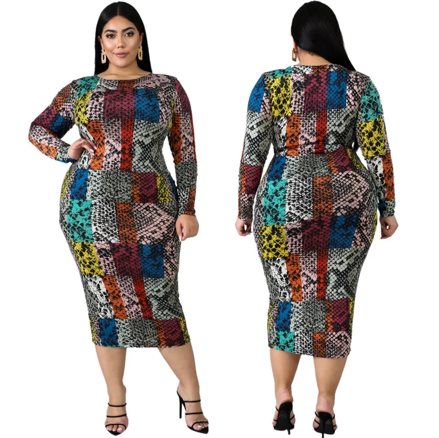 

Hot Selling Fashion Casual Printed Plus Size African Dress for Women