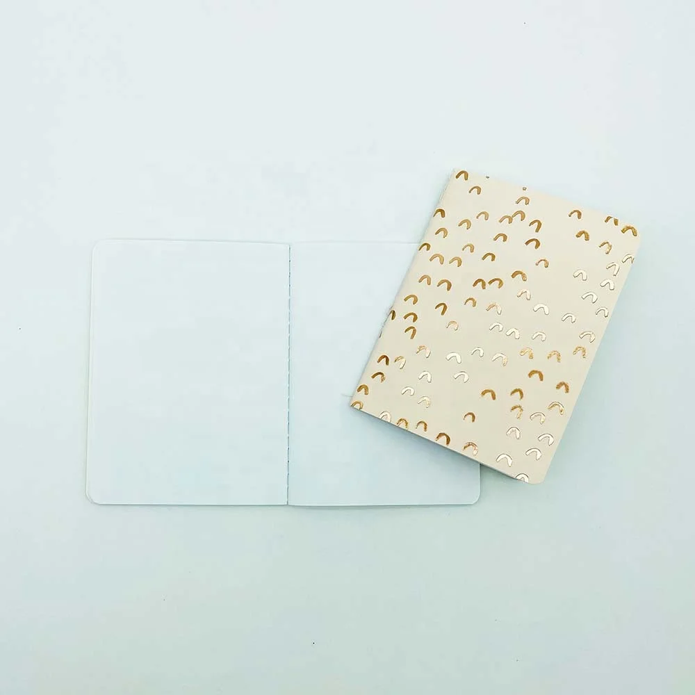 
Custom Logo Print A6 Journal Sewing Stitching Gold foil Paper Notebook 