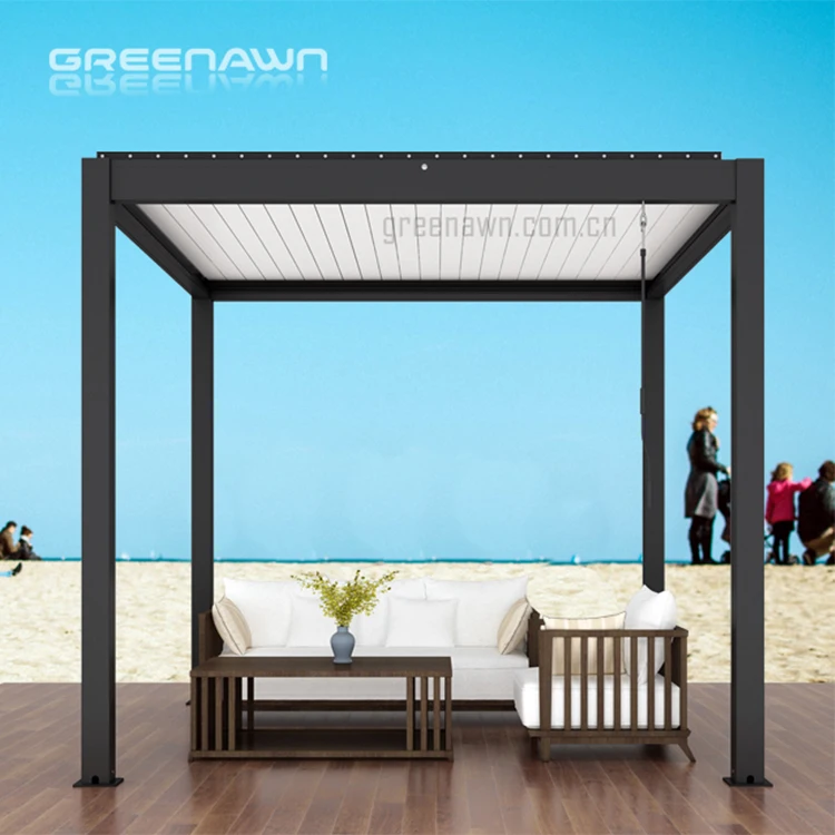 

Easily Assembled New Villa Pergola Aluminum Louvered Roof Awning Waterproof Arches Arbours Pergolas