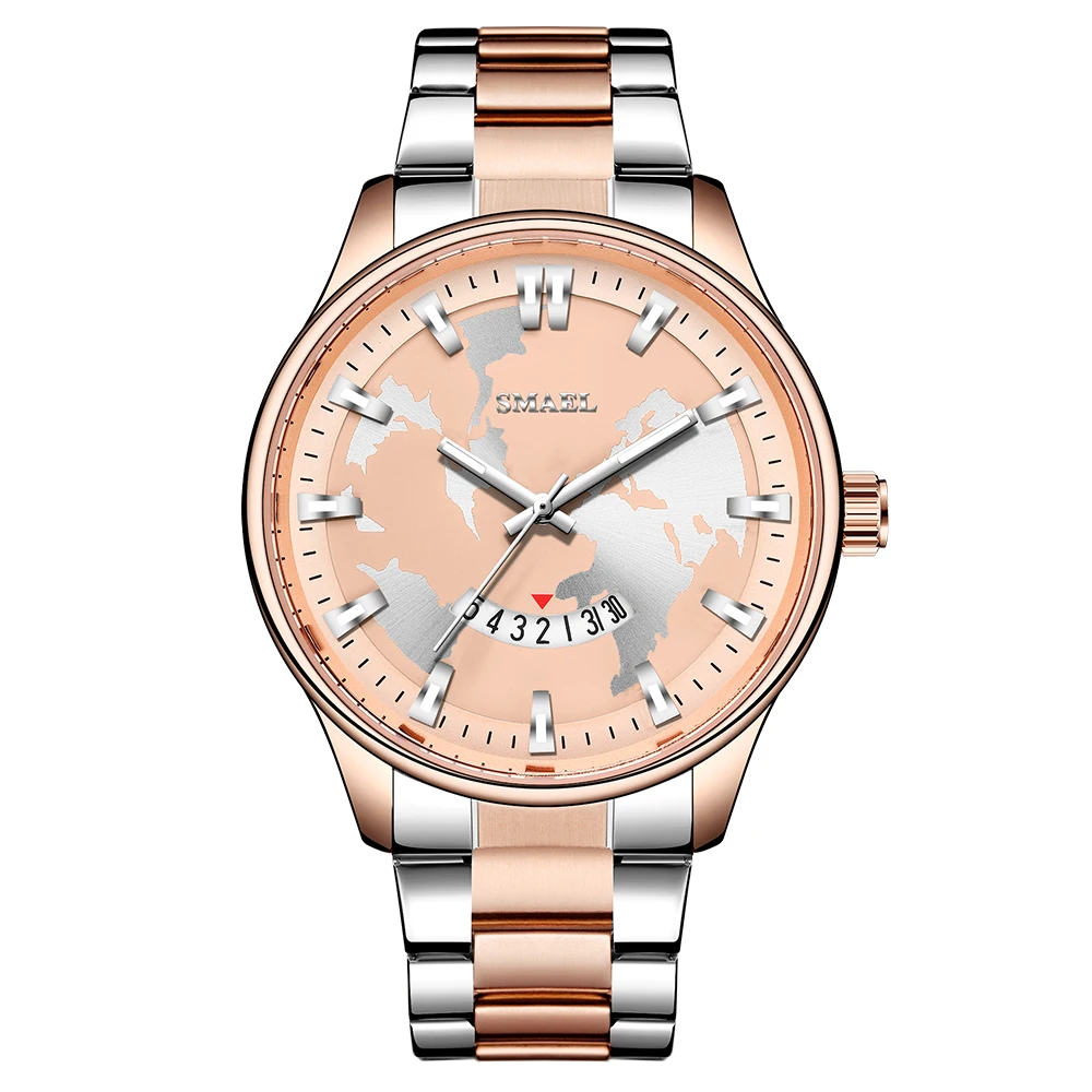 

SMAEL 9211 Fashion Men Watches Stainless Steel Strap Waterproof Quartz Watch Date Chronograph Male Wristwatch Clock Women