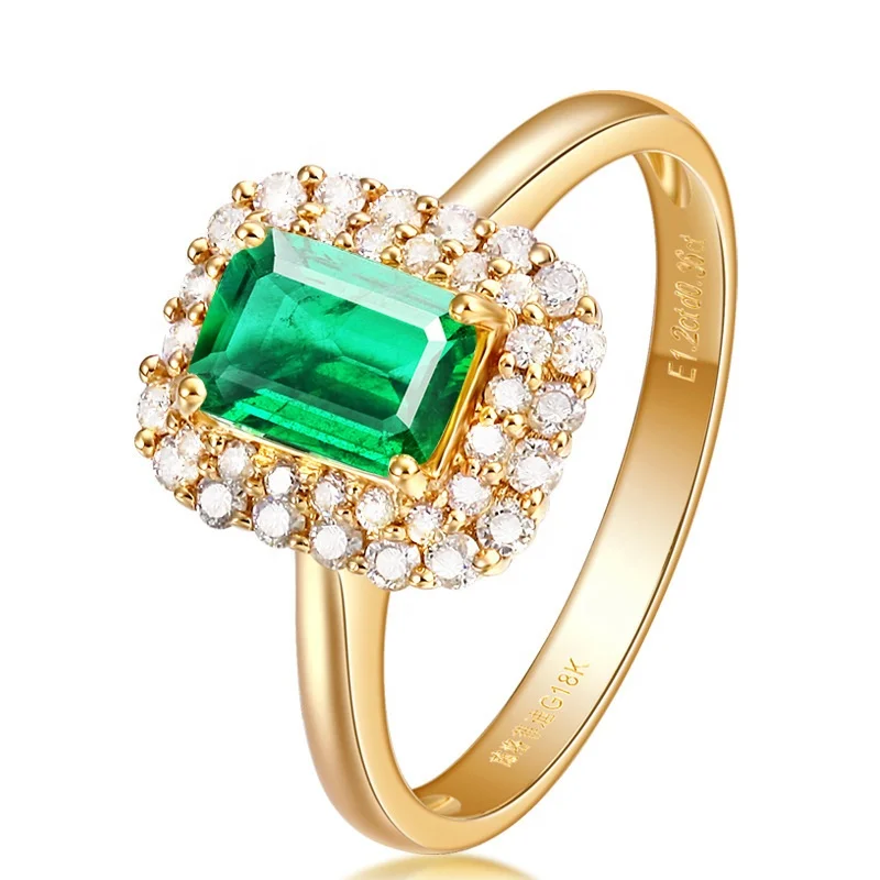 

Luxury Emerald Ring for Women Green Gemstone Zircon Diamonds Crystal Jewelry feast Party Band Fashion Gift, Picture shows