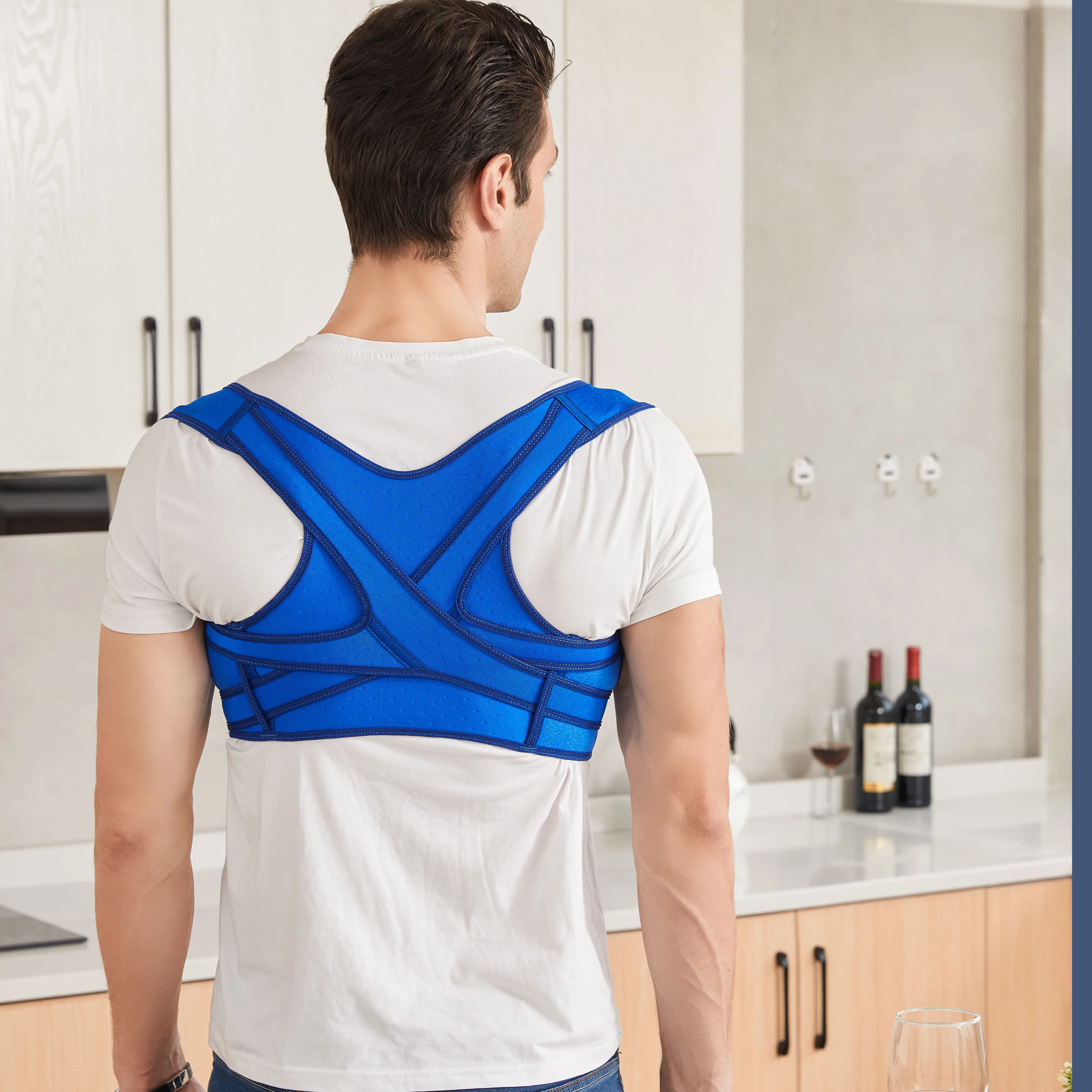 

Adjustable lumbar back brace back support belt shoulder and back pain posture correctot for man and women