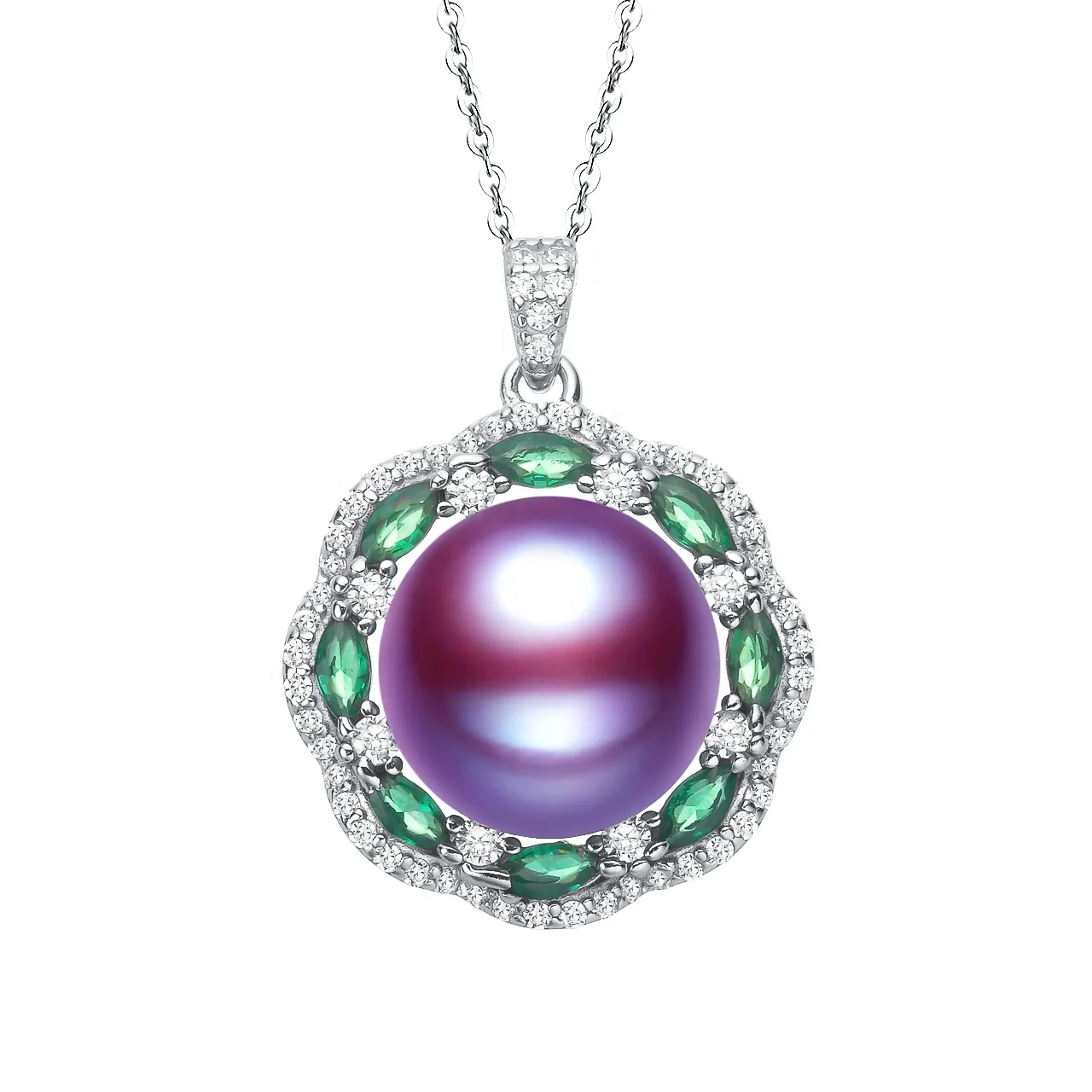 

Every Girls Dream Pearl Pendant Special Offer S925 Silver Real Natural Pearls, Purple