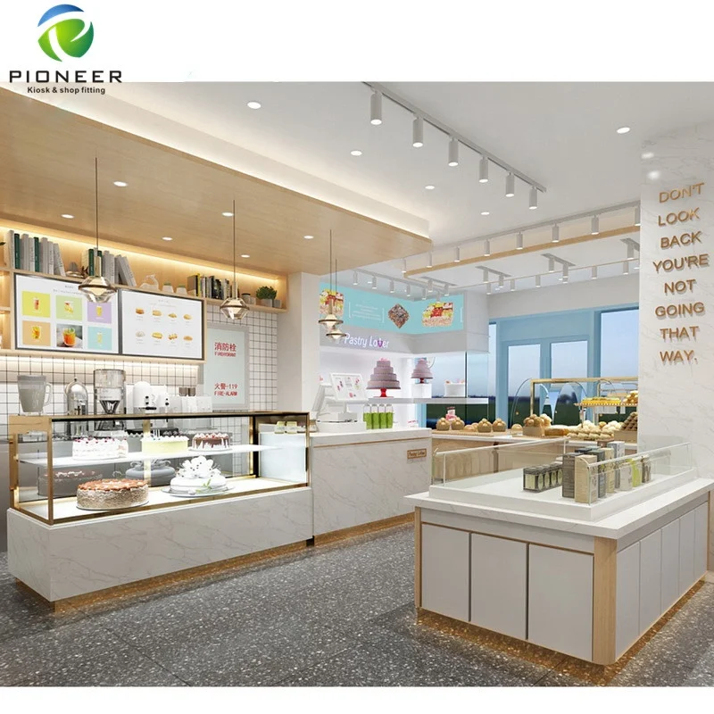 

Pioneer Elegant Bubble Tea Shop Counters Fruit Juice Bar Shop Design and Coffee Shop Furniture, Customized color