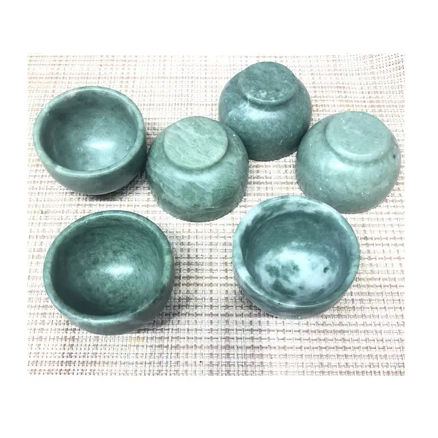 

wholesale healing crystals crystal crafts healing stone green jade cup for Christmas Decor