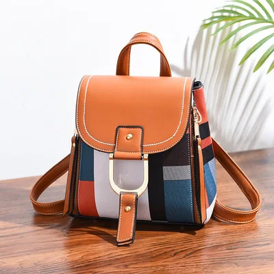 

2021 new trendy women shoulder backpack korean style leather backpack for ladies casual fashion soft leather handbag, 5 colors