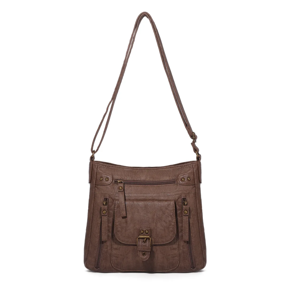 

Lightweight PU Washed Leather Travel Crossbody Bags for Women Shoulder Strap Messenger Bags, Customizable