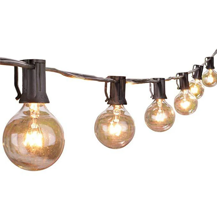 Amazon Best selling outdoor garden Led fairy lights 25ft length G40 bulbs decorative string lights
