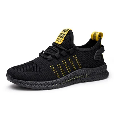 

Fashion trend men's shoes 2020 new spring student flying woven men's running shoes sports breathable casual shoes