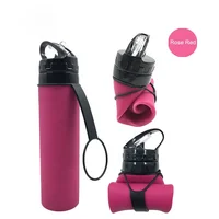 

LC-145 Hot Sale Outdoor 600ML Sports Bottle Collapsible Silicone Foldable Water Bottle with custom logo