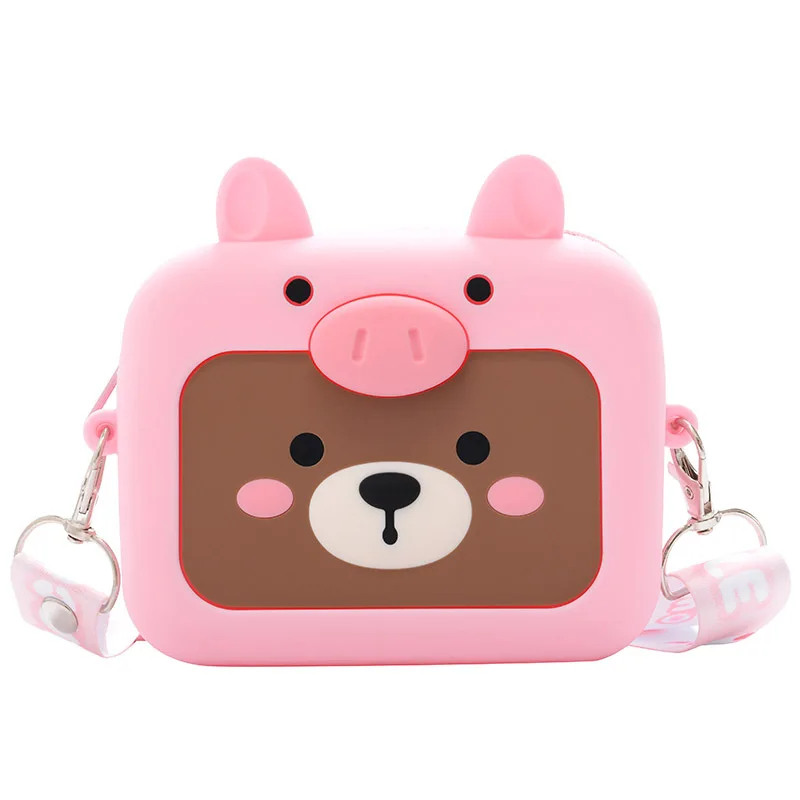 

New creative silicone satchel coin wallet for children with cartoon pattern