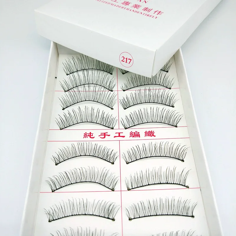 

handmade faux mink eyelashes extension natural thin short fake eyelashes 10 pairs box false eyelashes