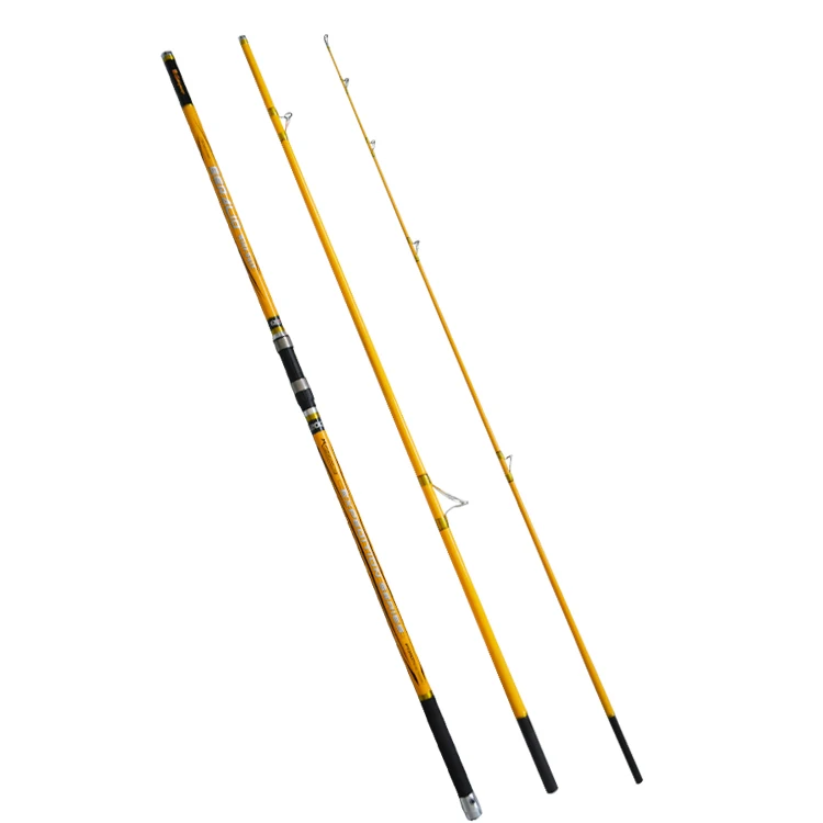 

Wholesale 4.2M cheaper low price weihai fishing rod factory OEM Carbon surf casting fishing rod, Yellow