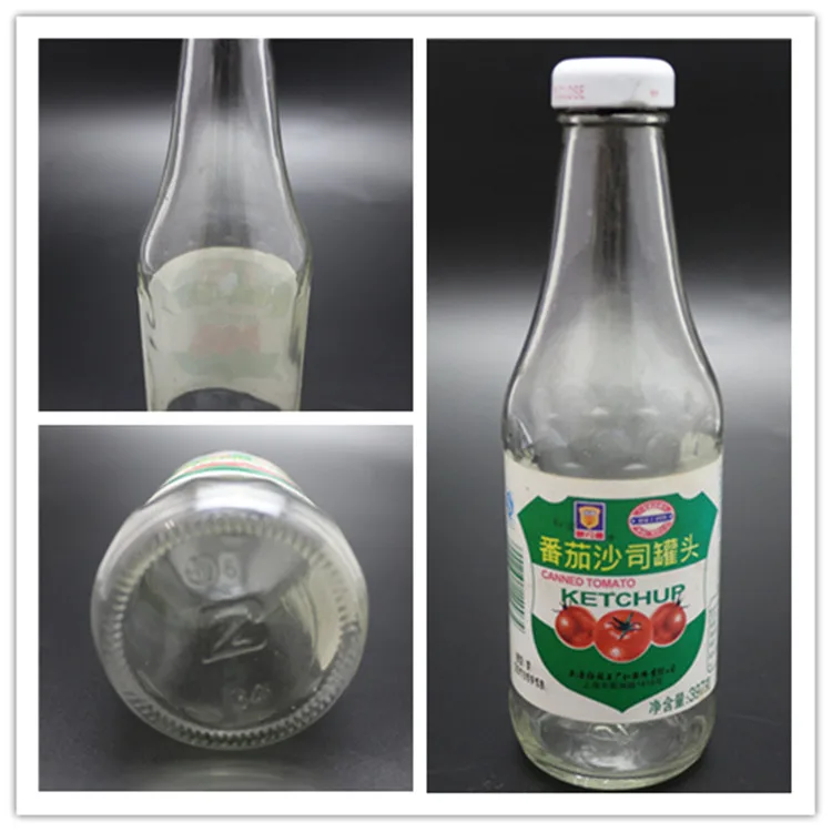 Linlang Shanghai heta försäljning anpassa glasflaskor för såser 350ml