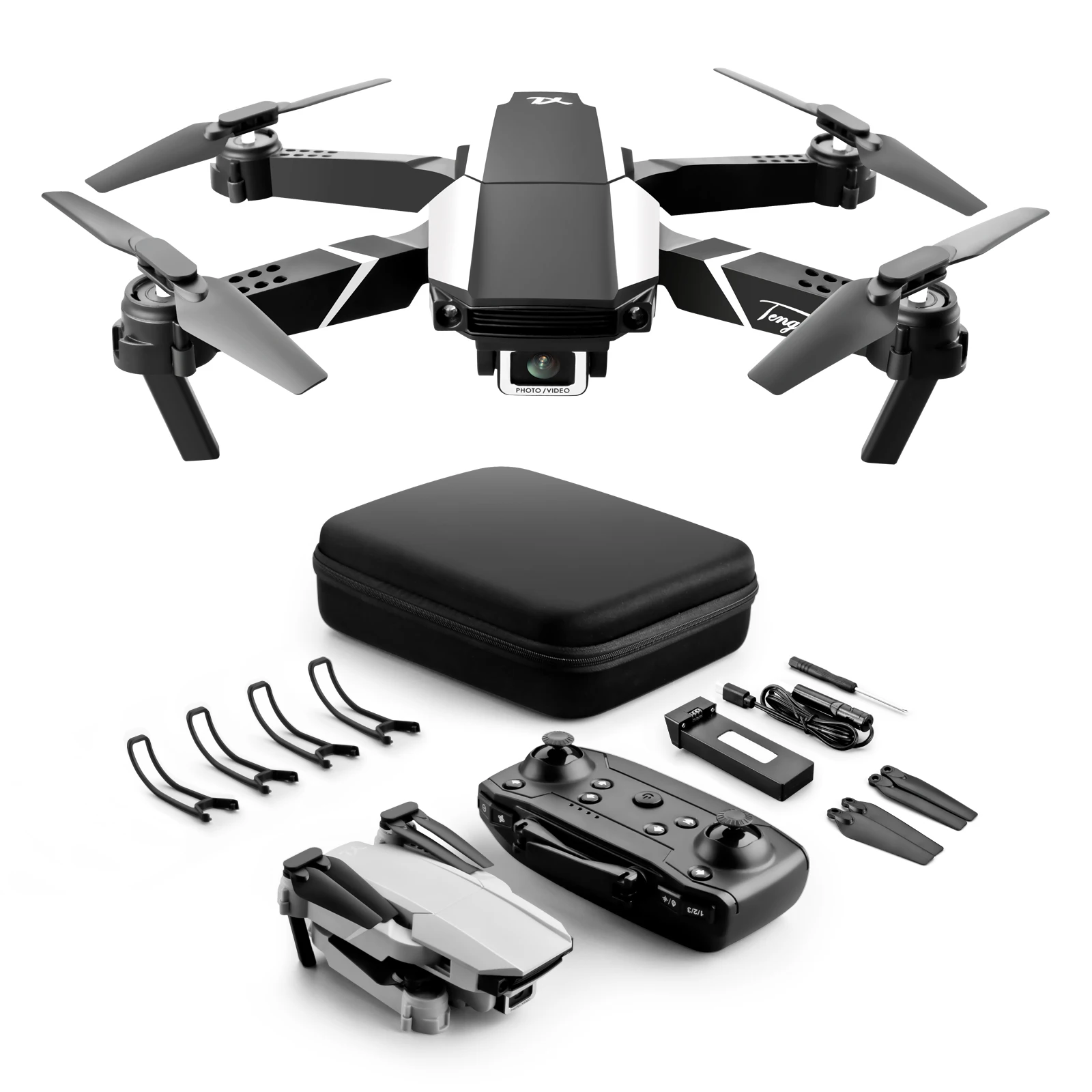 

S62 foldable drone outdoor remote control shooting aircraft 4k aerial photography fixed height drone, Black/gray