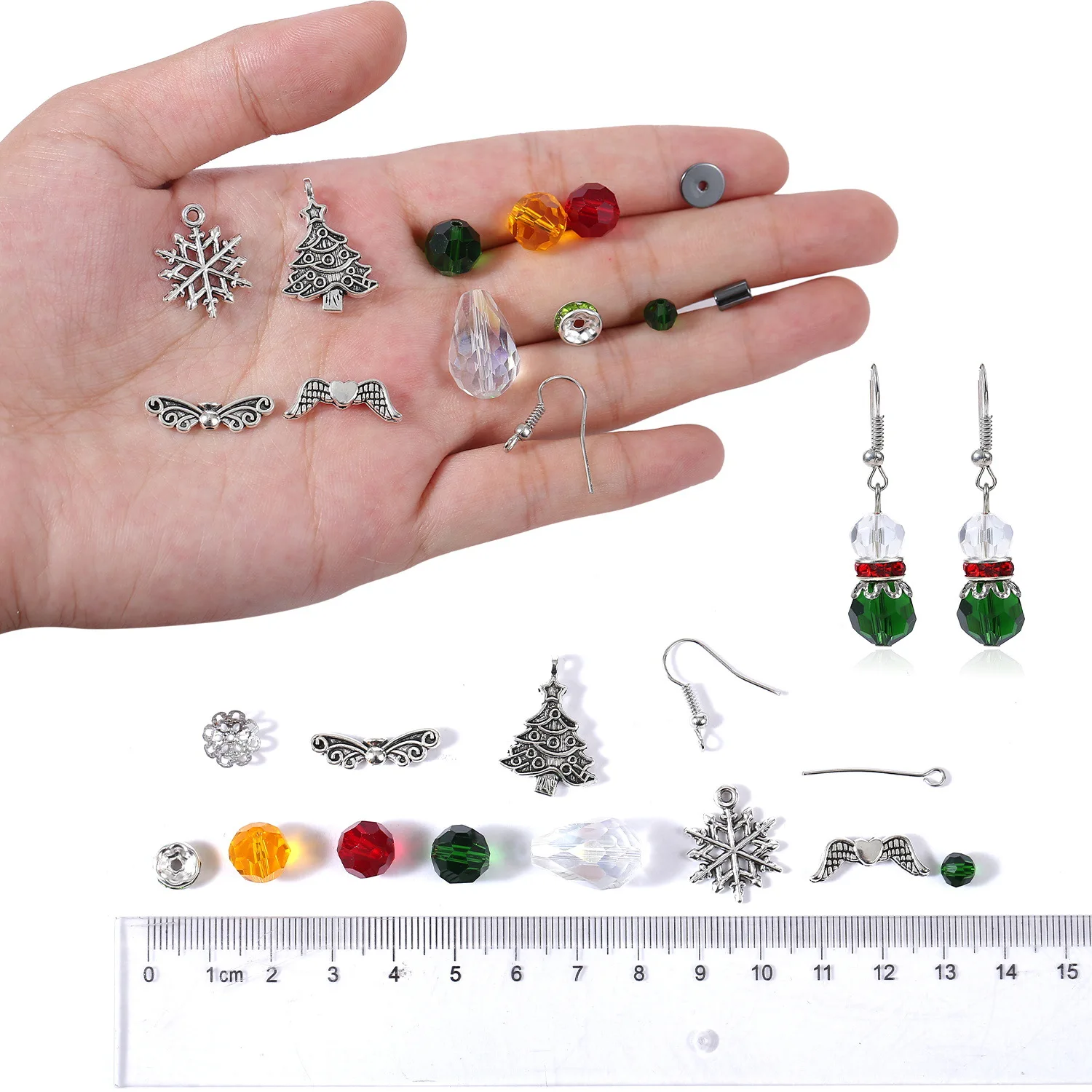 

Christmas Elements Snowman Snowflake Christmas Tree Crystal Accessories DIY Suit Combination Material Christmas Earrings