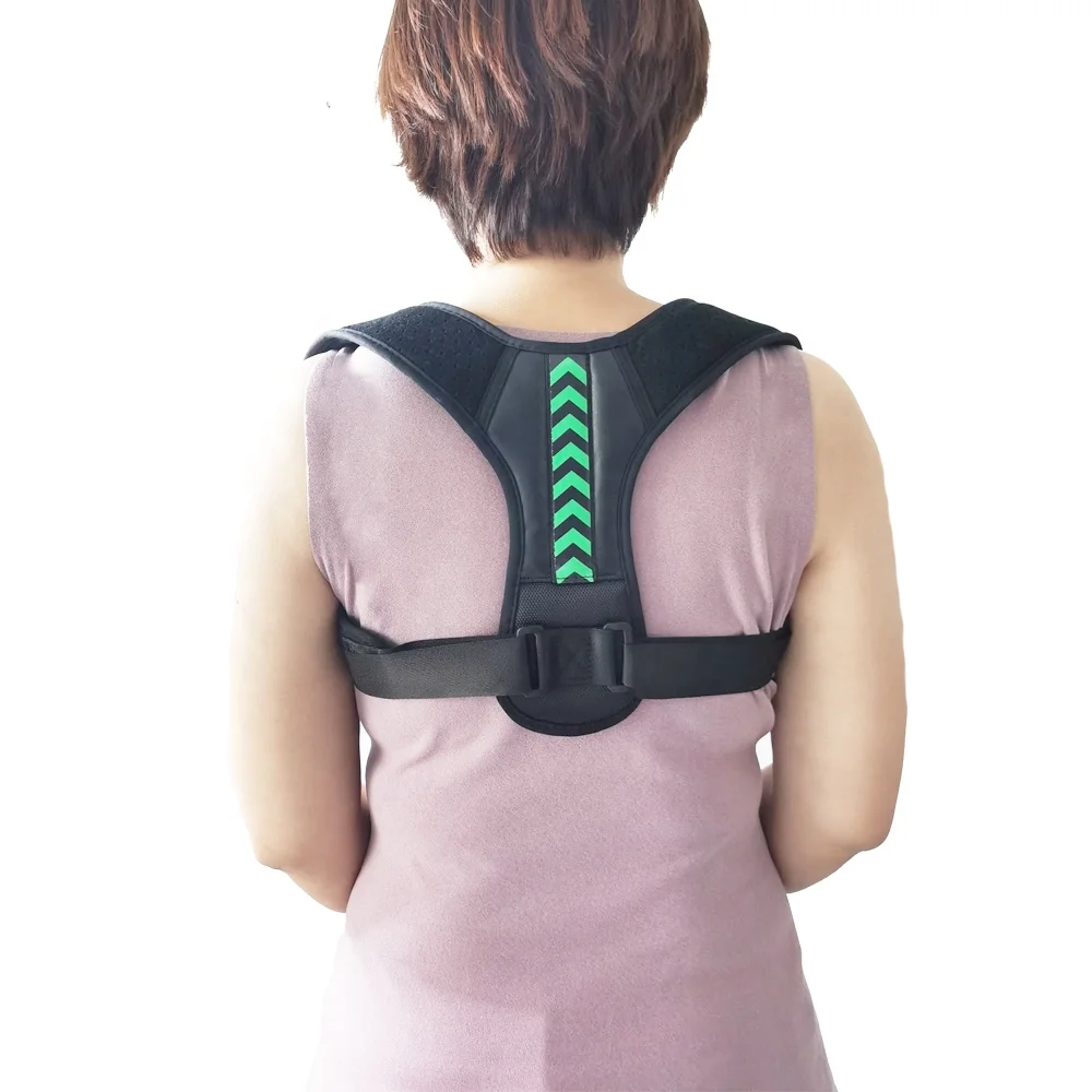 

Therapy Shoulder Back Support Brace Belt Band Posture Shoulder Corrector Spine, Black&green