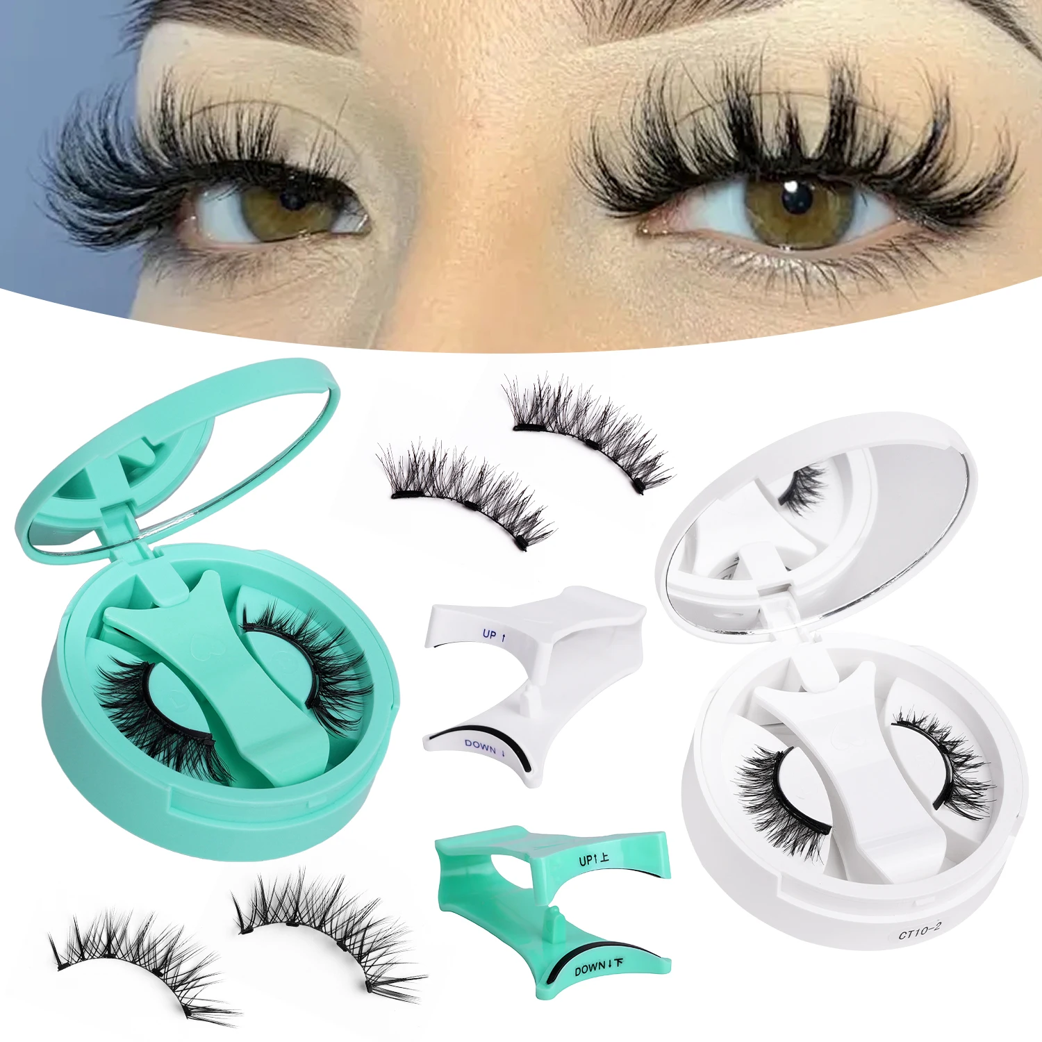 Wholesale Eco Friendly Magnetic Eyelash Packaging Custom Logo Natural Waterproof Whispy Magnetic Eyelashes With Applicator