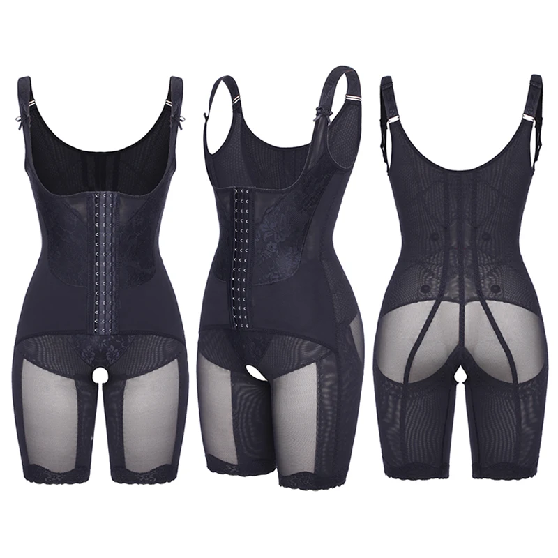 

Waist Trainer Butt Lifter Full Body Faja Postpartum Shapewear Bodysuit, Skin black or custom